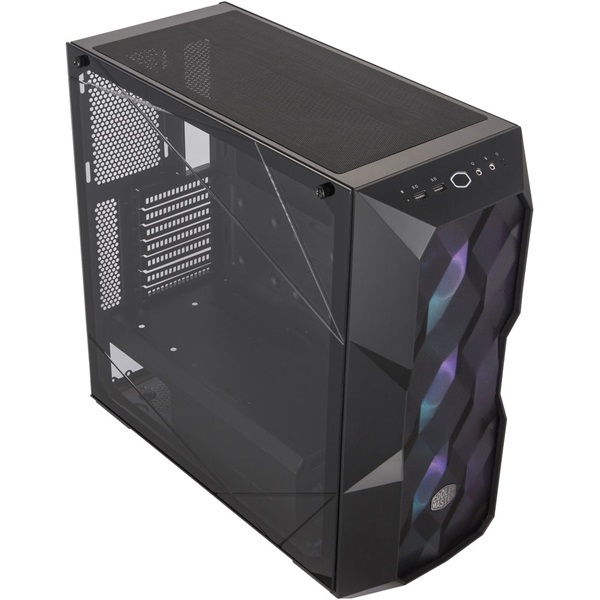 Cooler Master Midi MasterBox TD500 MESH (Táp nélküli) ablakos fekete ATX ház + ARGB kontroller