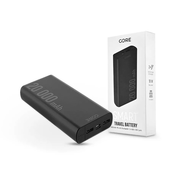 Core TF-0161 SPF-02 20000 mAh fekete power bank