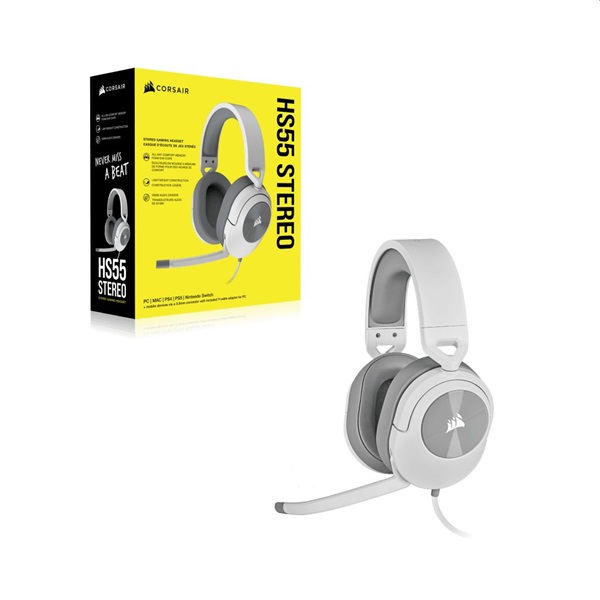 Corsair HS55 Stereo fehér gamer headset