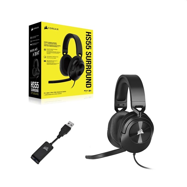 Corsair HS55 Surround fekete gamer headset