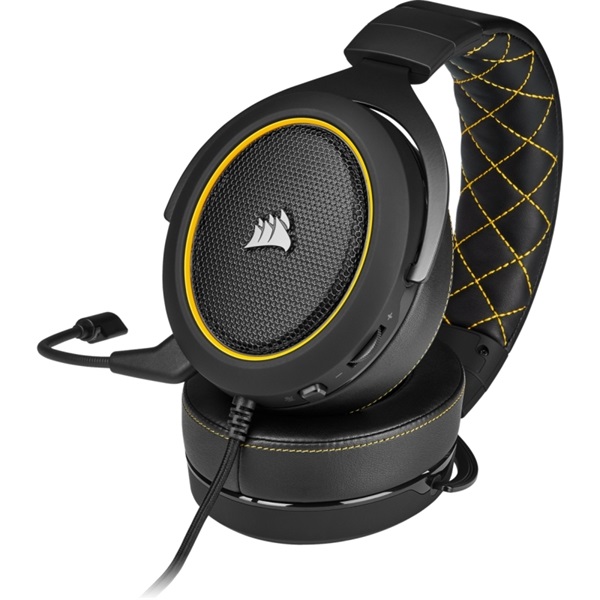 Corsair HS60 PRO Surround sárga gamer headset