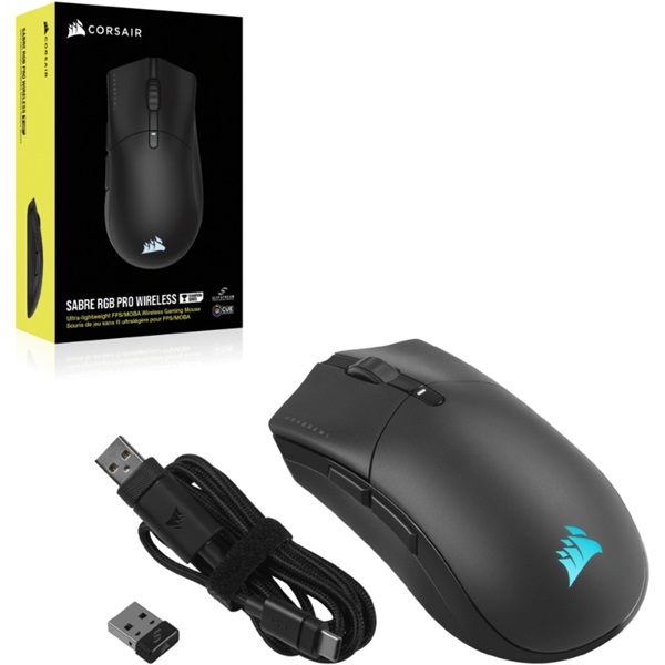 Corsair SABRE RGB PRO WIRELESS CHAMPION SERIES Ultra-Light gamer egér