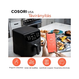 Cosori CS158-AF-RXB Premium Smart fekete 5,5 L forrólevegős sütő