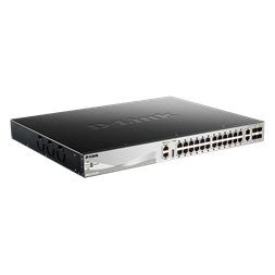 D-Link DGS-3130-30PS/E 24xGbE PoE LAN 2x10GbE LAN 4xSFP+ port L3 menedzselhető PoE switch