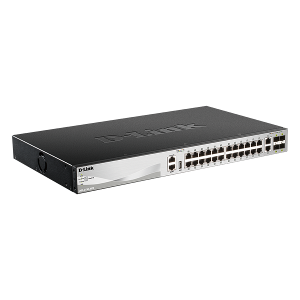 D-Link DGS-3130-30TS/E 24xGbE LAN 2x10GbE LAN 4xSFP+ port L3 menedzselhető switch