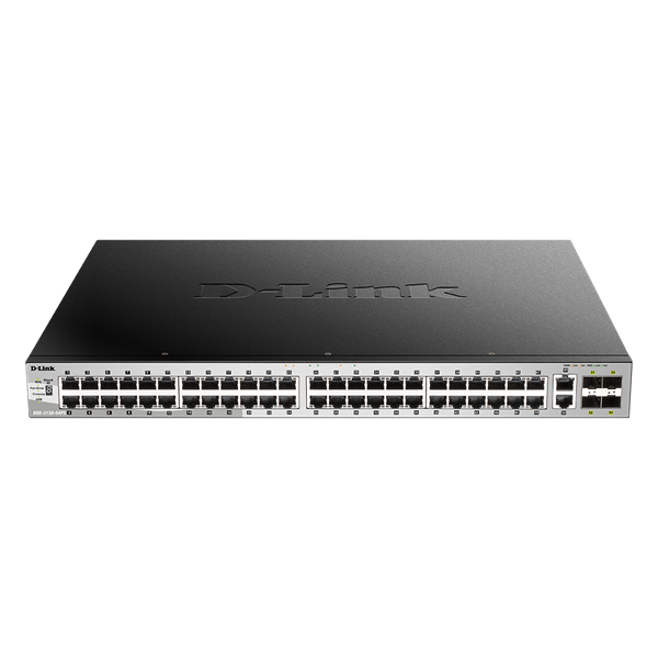 D-Link DGS-3130-54PS/E 48xGbE PoE LAN 2x10GbE LAN 4xSFP+ port L3 menedzselhető PoE switch