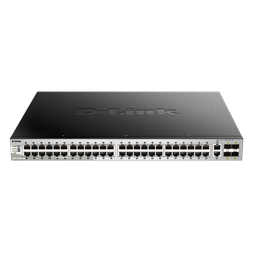 D-Link DGS-3130-54PS/E 48xGbE PoE LAN 2x10GbE LAN 4xSFP+ port L3 menedzselhető PoE switch