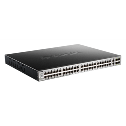 D-Link DGS-3130-54PS/E 48xGbE PoE LAN 2x10GbE LAN 4xSFP+ port L3 menedzselhető PoE switch