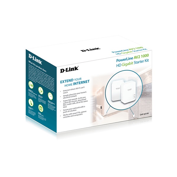 D-Link DHP-601AV AV2 1000 HD PowerLine Gigabit Starter Kit