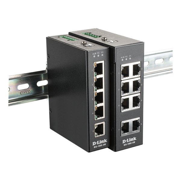 D-Link DIS-100E-5W 5x10/100 FE LAN port nem menedzselhető ipari switch