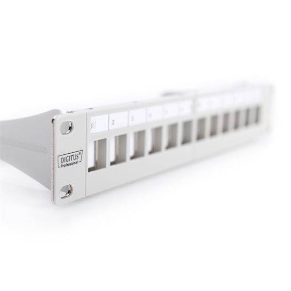 DIGITUS 12port 10" 1U szürke moduláris üres Patch Panel