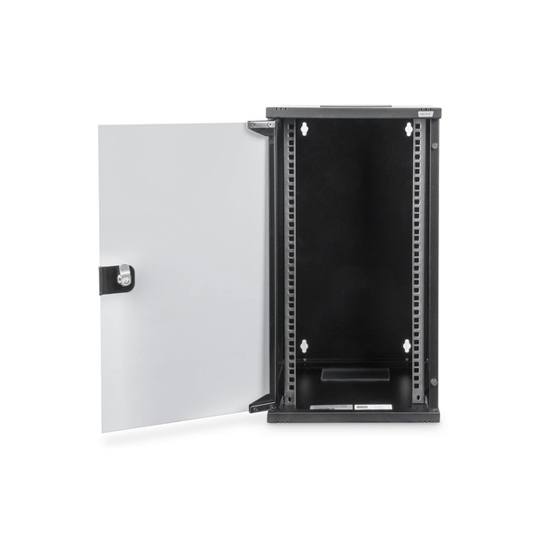 DIGITUS 19" 12U 592x312x300mm üvegajtós fekete fali rack szekrény