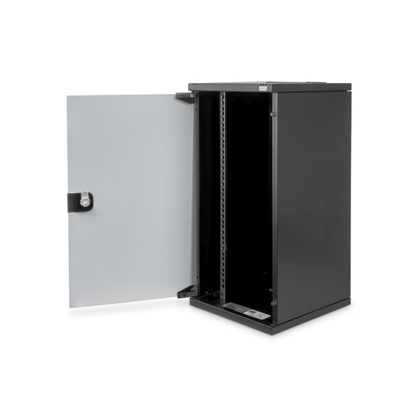 DIGITUS 19" 12U 592x312x300mm üvegajtós fekete fali rack szekrény