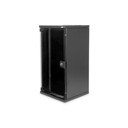 DIGITUS 19" 12U 592x312x300mm üvegajtós fekete fali rack szekrény