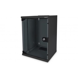 DIGITUS 19" 9U 464x312x300mm üvegajtós fekete fali rack szekrény