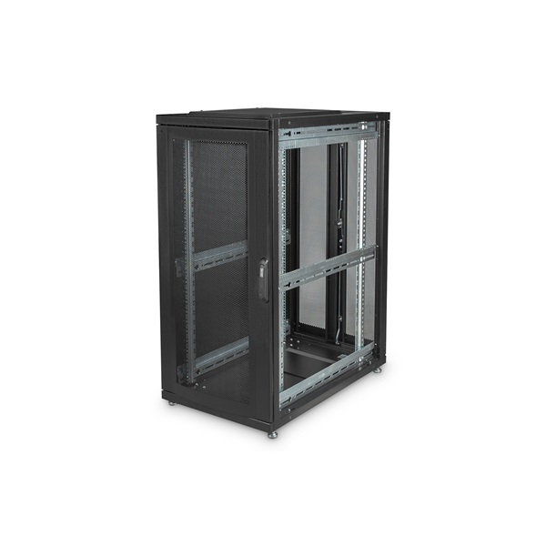 DIGITUS Server Rack Unique 19" 26U 1340x600x1000mm perforált ajtós fekete álló szerver rack szekrény