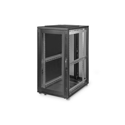 DIGITUS Server Rack Unique 19" 26U 1340x600x1000mm plexi üveg ajtós fekete álló szerver rack szekrény