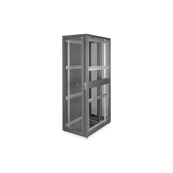 DIGITUS Server Rack Unique 19" 42U 2050x600x1000mm perforált ajtós fekete álló szerver rack szekrény