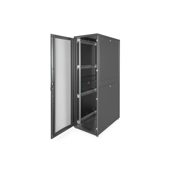 DIGITUS Server Rack Unique 19" 42U 2050x600x1000mm perforált ajtós fekete álló szerver rack szekrény