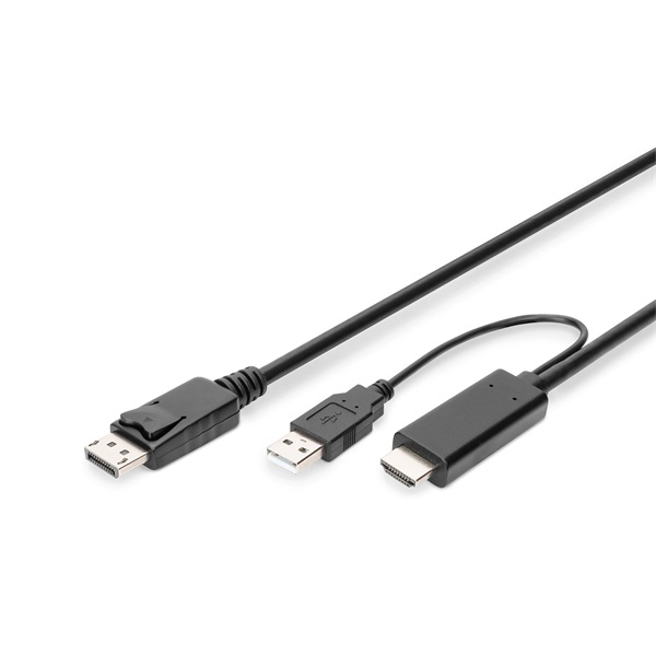 DIGITUS 4K Ultra HD 30Hz HDM 1.4 -DisplayPort 1.2 adapterkábel 2m