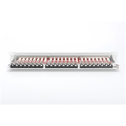 DIGITUS CAT6A 24port 19" 1U kompakt szürke árnyékolt Patch Panel