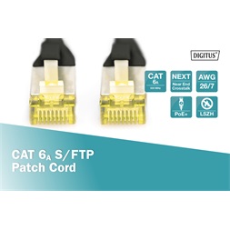 DIGITUS Cat.6A S/FTP LSZH 2m fekete patch kábel