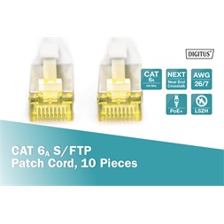 DIGITUS Cat.6A S/FTP LSZH 0,5m szürke patch kábel (10db/csomag)