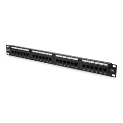 DIGITUS CAT6 24port 19" 1U kompakt fekete árnyékolatlan Patch Panel