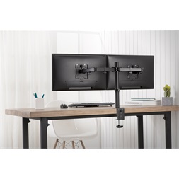 DIGITUS DA-90400 Univerzális (VESA 75/100) dupla fekete monitor tartó konzol