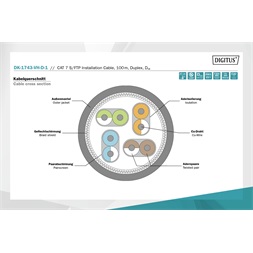 DIGITUS DK-1743-VH-D-1 Cat.7 S/FTP 1200MHz Dca LSZH 100m narancssárga fali kábel