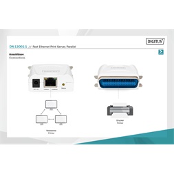 DIGITUS DN-13001-1 Fast Ethernet párhuzamos nyomtatószerver