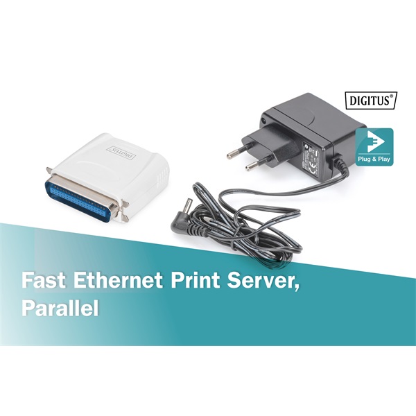 DIGITUS DN-13001-1 Fast Ethernet párhuzamos nyomtatószerver