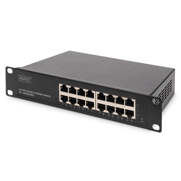 DIGITUS DN-80115 10" 16x GbE Lan port nem menedzselhető Switch