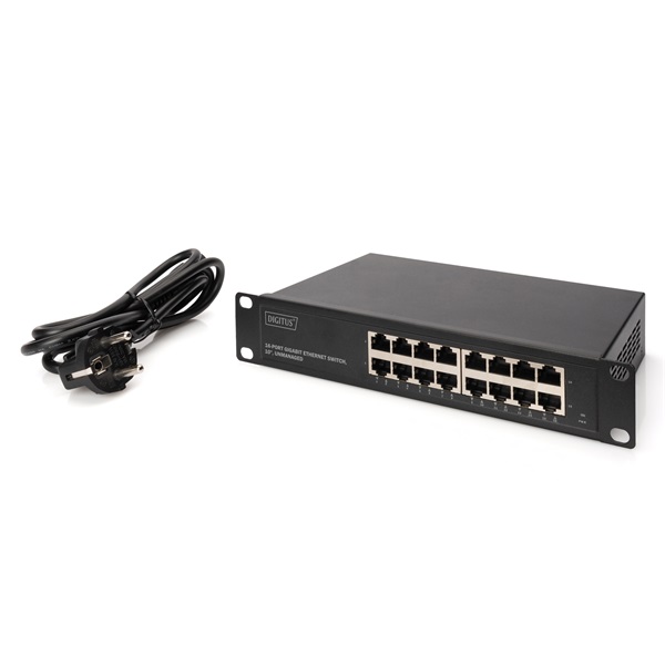 DIGITUS DN-80115 10" 16x GbE Lan port nem menedzselhető Switch