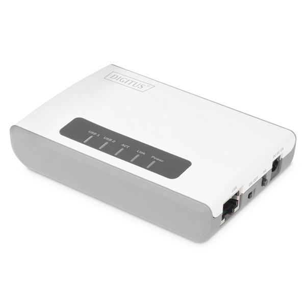 DIGITUS DN-13024 2 port USB 2.0 vezeték nélküli többfunkciós nyomtatószerver