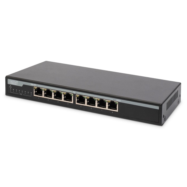 DIGITUS DN-95340 8x GbE Lan port PoE 135W nem menedzselhető asztali switch