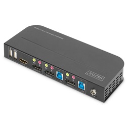 DIGITUS DS-12850 4K60H 2x DisplayPort bemenet 1x DisplayPort/HDMI kimenet KVM Switch