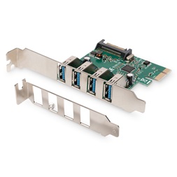 DIGITUS DS-30221-1 4 Port USB 3.0 PCIe hálózati kártya