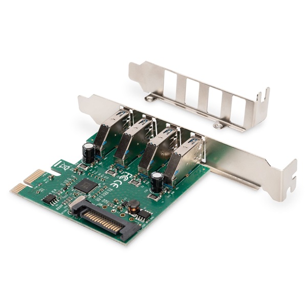 DIGITUS DS-30221-1 4 Port USB 3.0 PCIe hálózati kártya