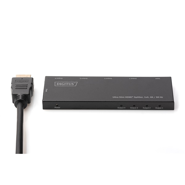 DIGITUS DS-45323 4 portos 4K/60Hz ultra slim HDMI splitter