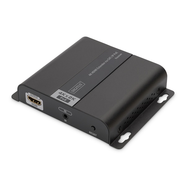 DIGITUS DS-55125 4K HDMI (CAT/IP) extender 6 (120m) POE vevőegység fekete