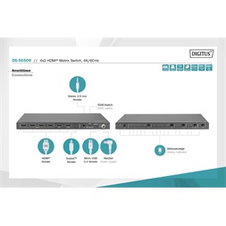 DIGITUS DS-55509 4x2 HDMI 4K/60Hz matrix switch