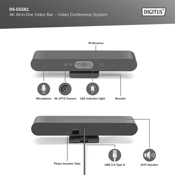 DIGITUS DS-55581 4K videokonferencia rendszer