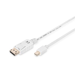 DIGITUS Full HD 60Hz 1.1a fehér DisplayPort - mini DisplayPort kábel 2m