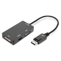 DIGITUS High Speed 1080P Full HD 4K DisplayPort 3in1 Multi Media Adapter