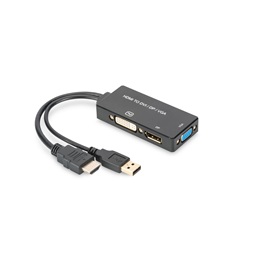 DIGITUS High Speed Full HD 4K 60Hz HDMI 3in1 Multi Media Adapter