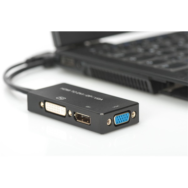 DIGITUS High Speed Full HD 4K 60Hz HDMI 3in1 Multi Media Adapter