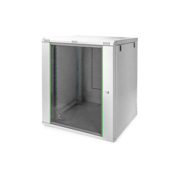 DIGITUS Dynamic Basic 19" 16U 789x600x600mm üvegajtós szürke fali rack szekrény