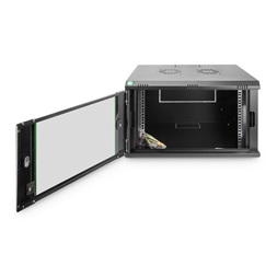 DIGITUS Dynamic Basic 19" 7U 385x600x450mm üvegajtós fekete fali rack szekrény