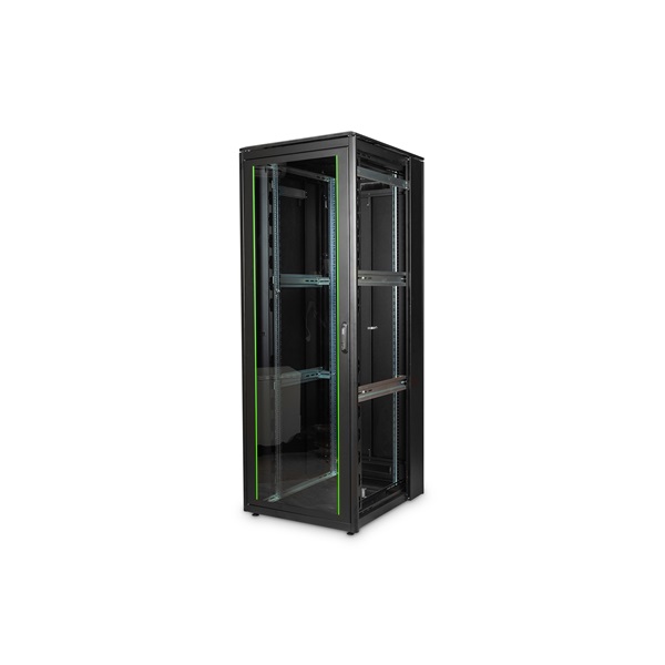 DIGITUS Rack Unique 19" 47U 2276x800x1000mm üvegajtós fekete álló rack szekrény